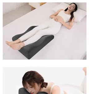 Ergonomic wedge pillow for bed multi-functional comfort support cushion dark gray