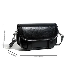 Dames Schoudertas voor Telefoon Mini Zwarte Crossbody Kleine PU Lederen Handtasje