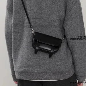 Vrouwen mini crossbody telefoon tas zwart PU lederen schoudertas zomer stijlvol