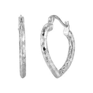 Argent sterling S925 Brillant Glace Écraser Cœur Créoles Bijoux Élégants Principal