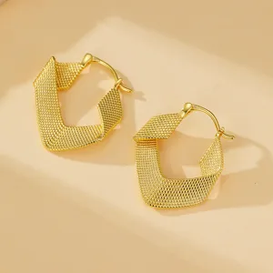 Damen Verdreht Geflochtene Creolen Unregelmäßige Geometrische Ohrstecker Mit 925 Sterling Silber Stift Kupfer Gold Vergoldet Schmuck
