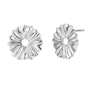 Pendientes de tuerca de margarita de plata esterlina 925 joyería minimalista de mujer