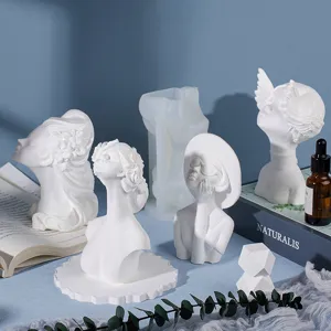 Göttin Menschliche Figur Silikonform Europäische Mädchen Statue Aroma Gips Kerze Harz Form DIY Handwerk Heim Desktop Dekor