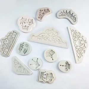 Καλούπι Φοντάν Σιλικόνης με Κρόνα DIY Διακόσμηση Κεικ Εργαλείο Ψησίματος Σοκολάτα Καλούπι Σιλικόνης