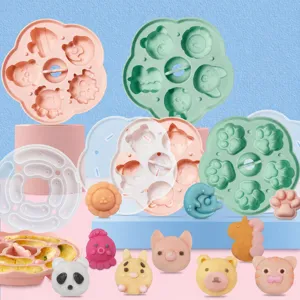 Silicone baby food mold cute animal paw shape ice cream cake baking tool multi-purpose set