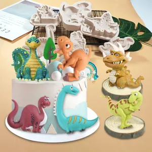 Easter Dinosaur Silicone Mold Cartoon Animal Fondant Chocolate Cake Decorating Mold DIY Baking Kitchen Tool