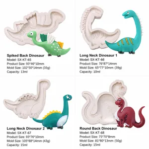 Easter dinosaur silicone molds set for DIY fondant chocolate cake decorating and baking crafts