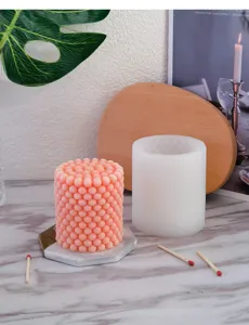 Zylindrische Blasen Duftkerze Silikonform DIY handgemachte Seife Gießwerkzeug Set.