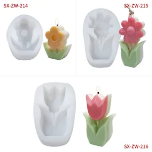 Moldes de silicona para velas para jabón artesanal y herramientas de cera perfumada DIY.