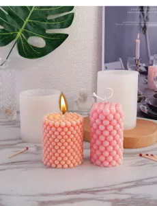 Aesthetische geometrische Bubble Duftkerze und DIY Silikonform Set fuer Heimdeko