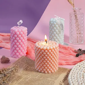 DIY Geometrisch Zylinder Blase Aromatherapie Kerze Silikonform Handgemachte Seife Gips Ornament Backform Handwerkswerkzeug