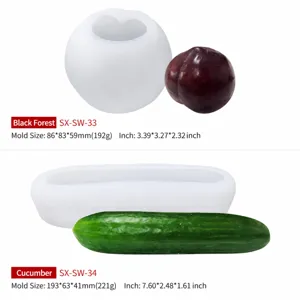 Set de moldes de silicona para pastel de mousse y velas, con formas de ciruela y pepino.