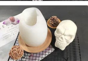 Halloween Totenkopf Silikonform DIY Epoxidharz Kerze Gips Eiswürfel Herstellung Werkzeug
