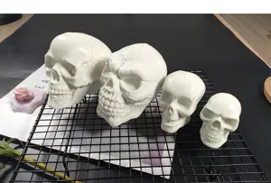 3D Totenkopf Silikonformen Set Halloween DIY Backen Mousse Kuchen Eiswürfel Kerzenform