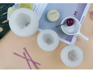 Ensemble de moules à bougies en silicone pour bricolage fruit aromathérapie, blanc.