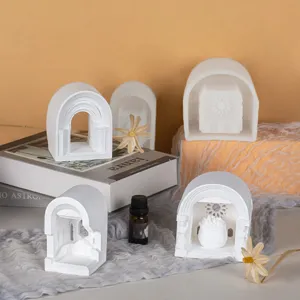 Molde de silicona de palacio romano DIY castillo europeo arco pastel herramienta resina