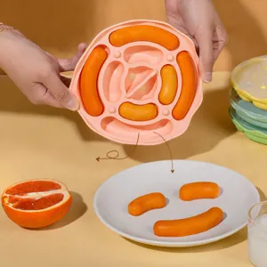 Pink silicone sausage mold multi-cavity homemade baby food tool for complementary baking