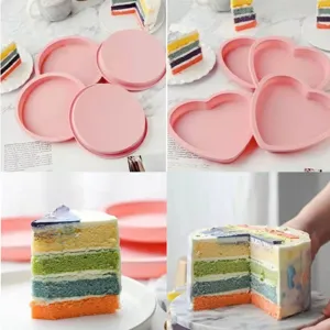 Silikon Kuchenform Runder Herzform Kuchenpfanne Regenbogen Schicht Backform Küche Backgeschirr Für Party Dessert Herstellung