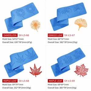 Silicone leaf lace mat cake decorating mold, flexible fondant chocolate embossing tool set.