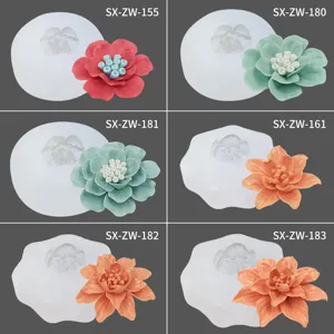 Silicone flower mold for resin casting and candle making, multi-style DIY craft molds