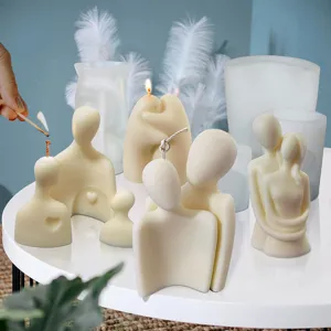 3D Abstract Human Body Silicone Candle Mold Couple Family Statue Aroma Plaster Soap Resin DIY Craft Epoxy Molds Home Decor