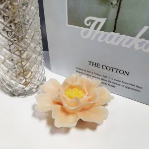 Handmade peach flower scented candle peony resin mold exquisite floral home decor item