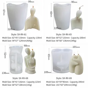 Silicone candle mold set human body couple aromatherpy plaster DIY casting craft tool size chart