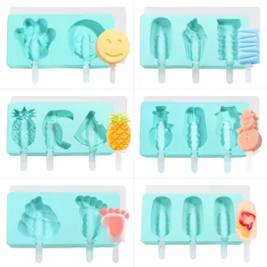 Moule a glace en silicone DIY fabricant de popsicle de dessin anime pour maison enfants.