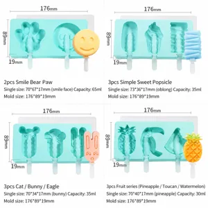 Ensemble de moules à glace en silicone, fabricant de popsicles DIY pour enfants.
