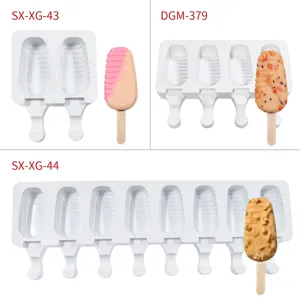 Set de moules à glace en silicone, 2 4 8 cavités moules à crème glacée avec bâtonnets.