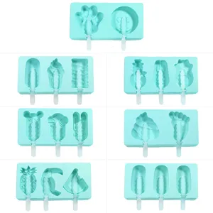Moule à glace en silicone ensemble DIY dessin animé popsicle maker cuisine maison