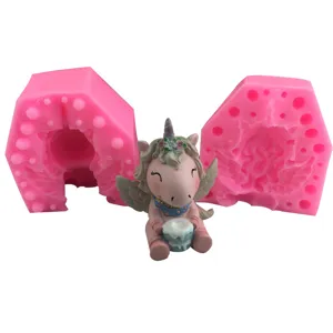 3D Unicorn Silicone Cake Mold Cartoon Animal Fondant Baking Tool Handmade Soap Aromatherapy Gypsum Mold Chocolate Pastry Bakeware
