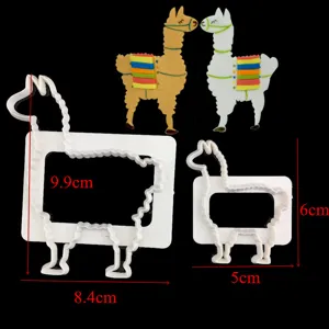 Cute Plastic Camel Cookie Cutter Set Fondant Molds Animal Biscuit Embosser Stamp Cupcake Decorating Tool Baking Mold For Kitchen