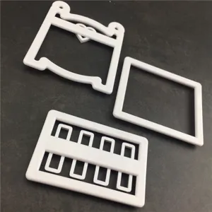 Plastic baby crib cookie mold set for fondant cake and baking DIY tools, white color.