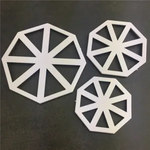 Plastic fondant cookie cutter set, white geometric baking mold for DIY cake decorating and pastry making.