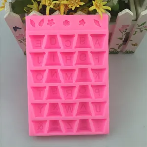 Pink silicone letter mold for baking, fondant, chocolate, resin, and craft decoration.