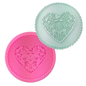 Heart Flower Lace Silicone Mold For Fondant Cake Chocolate Baking Resin Clay Tool DIY Kitchen Cake Decorating Supplies