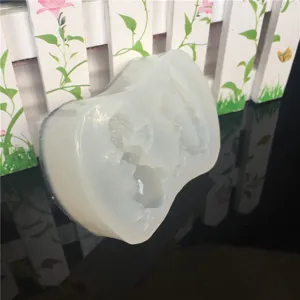 Silicone mold detail view, translucent crafting accessory for DIY resin and clay casting projects.