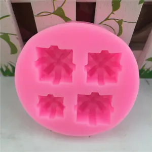 Silicone baking mold with four gift box cavities for DIY fondant, chocolate, or epoxy resin crafts.