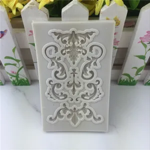 Vintage Baroque Totem Border Silicone Mold Fondant Lace Cake Decorating Baking Tool Relief Border Mold For Pastry Sugarcraft