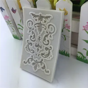 Vintage totem silicone mold for cake decorating, fondant lace border baking tool craft.