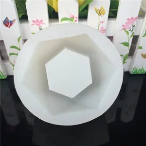 Silicone mold for multi-hexagonal flower pot, DIY concrete resin candle plaster craft making tool.