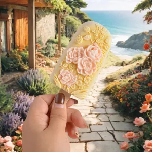 Silicone flower ice cream mold DIY homemade popsicle maker 3D floral dessert tool for kitchen