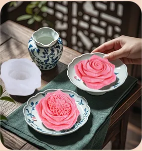 Rose silicone mold for DIY mousse cake baking pastry chocolate handmade craft tool details.
