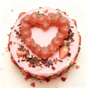 Silicone mold for strawberry heart mousse cake decoration, perfect baking tool for DIY desserts.