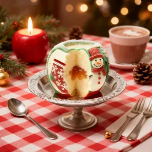 Moule en Silicone Mousse Pomme de Noel Forme de Bonhomme de Neige Ustensiles Patisserie