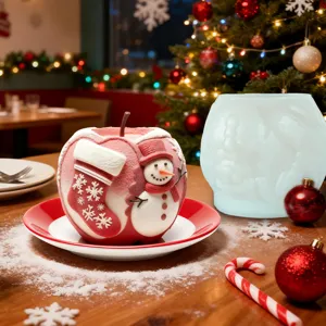 Moule en silicone de decoration pour mousse en forme de pomme de Noel et chocolat fin