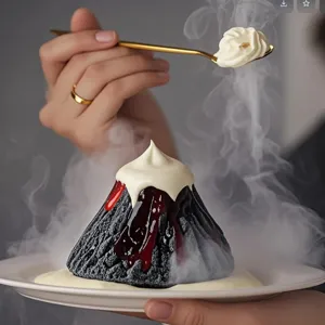 Moule en silicone volcan pour gâteau mousse, dessert au chocolat et crème glacée pâtisserie.