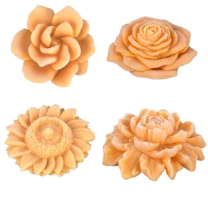 Moules en silicone pour gateau mousse, outils de fabrication de bougies de savon floral 3D.