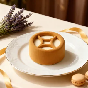 French mousse cake with velvet texture on white plate elegantly displayed for baking inspiration.